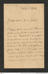 Nachlass Franz Steindachner, Brief von Paul von Pott an Franz Steindachner (24.05.1897), Inv.Nr. 405.01, Seite 1